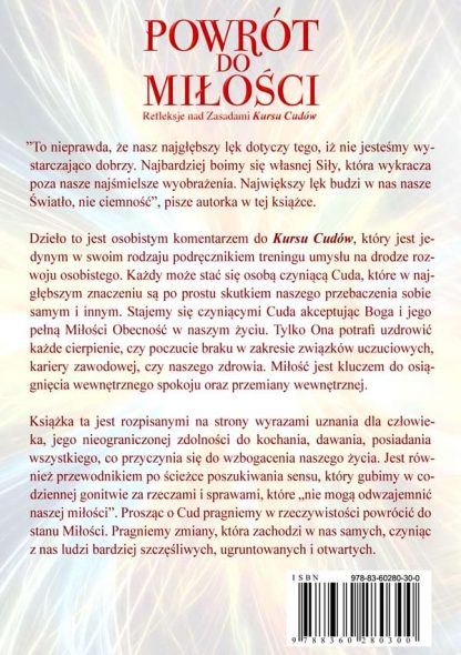 Marianne Williamson<br> Powrót do Miłości<br> Refleksje nad Zasadami <br><i>Kursu Cudów</i> - Image 2